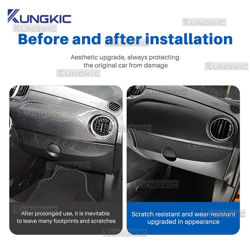 Top Suede Sticker LHD RHD For Fiat 500 2008-2024 Abarth 595/695 2012-2024 Car Copilot Passenger Box Interior Trim Accessories