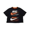 Nike T-shirt z krótkim rękawem patchworkowy z podwójnym logo edycja USA damski topy czarny CJ2040-010