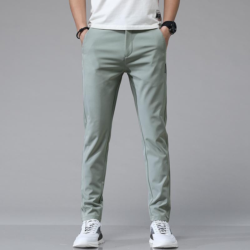 Colors Spring Summer Ultra-thin Men's Stretch Slim Straight Casual Pants Fashion Breathable Golf Sports Trousers