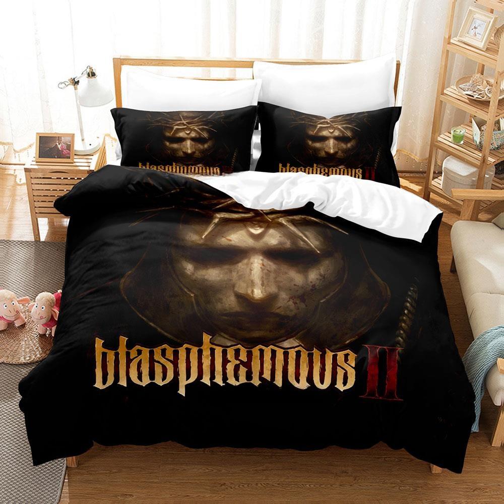 

3D Print Blasphemous Game Bedding Set Duvet Cover Comforter Quilt Pillowcase King Queen Twin Size Boys Girls Adult EU Twin 135x200cm