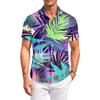 Mens Hawaiian Shirt Button Down Shirt Men Short Sleeve Button Down Men Beach Shirts for Men with Tree Print