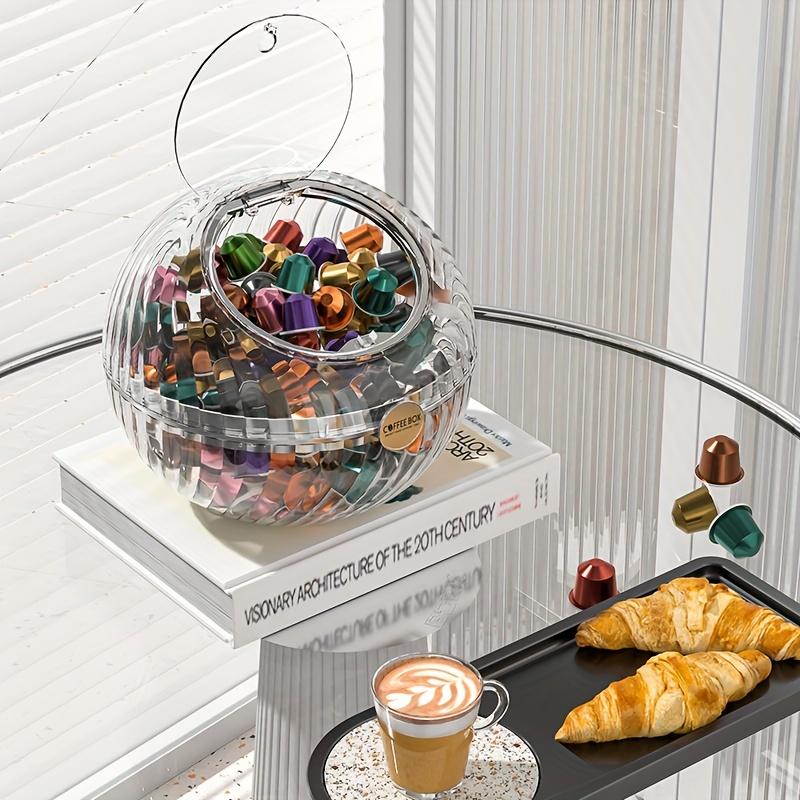 

Oval Coffee Pod Holder - Transparent Plastic Storage Container for Coffee Beans, Perfect for Office, Kitchen & Living Room