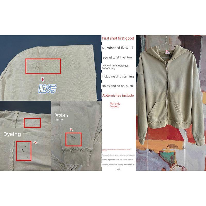 

Foreign Trade Original Order Lim * E Women s Distressed Gradient Zipper Hooded Casual Sweatshirt Outwear 9918-409 1677 Old gradient L