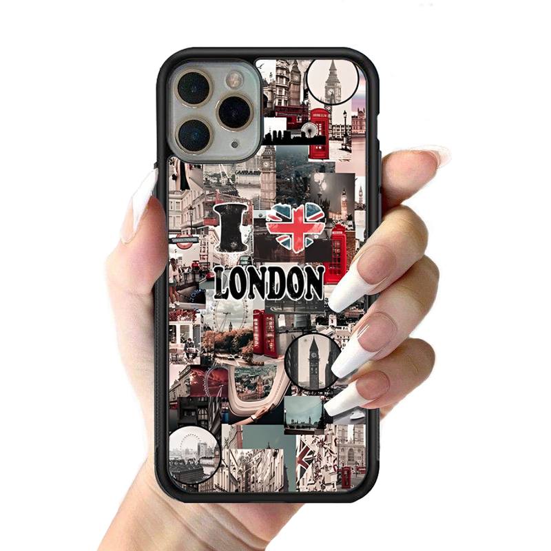 YNDFCNB England British Uk Flag Phone Case Silicone PC+TPU Case for iPhone 11 12 13 Pro Max 8 7 6 Plus X SE XR Hard Fundas