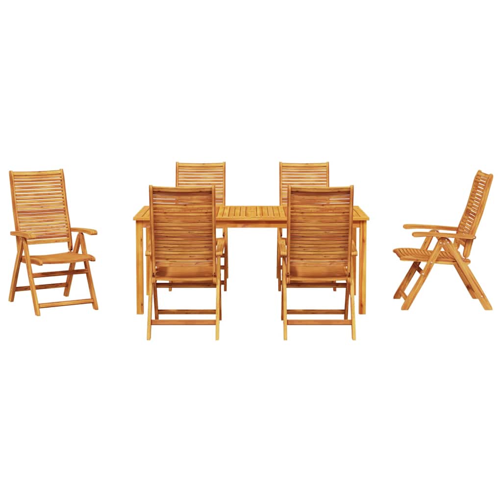 Garden Dining Set 7 pcs Brown Solid Acacia Wood