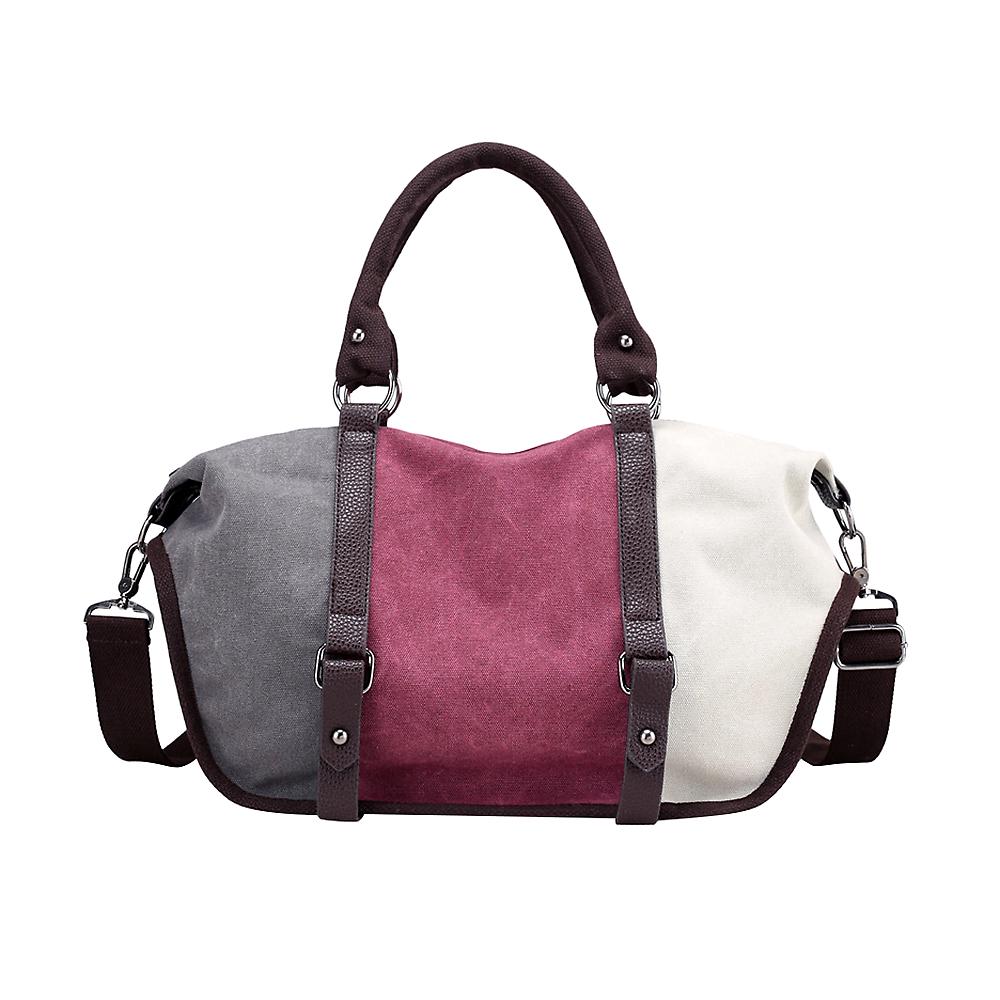 

Женская сумка в стиле пэчворк, холщовая сумка, сумка через плечо большой емкости фиолетовый