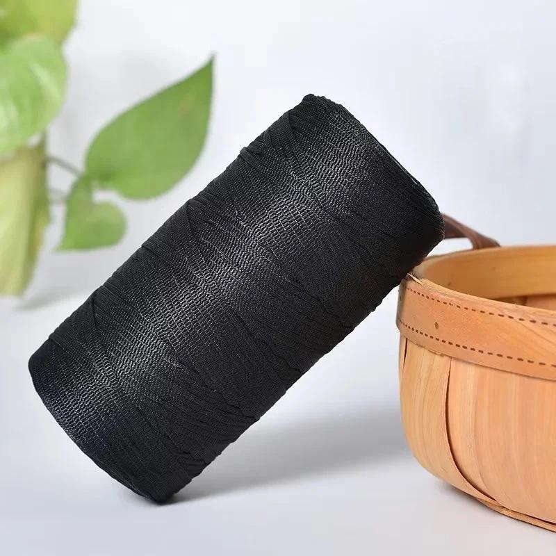 250g/Roll 2.5mm Ice Silk Thread Summer Crochet Yarn for DIY Knitting Bag Shoes Flat Hollow Yarn Hand-knitted Thread Supplies