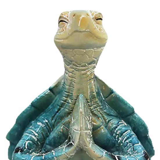 Yoga Turtle Statue Resin Sit in Meditation Turtle Figurine Meditating Zen Turtle Ornament for Yoga Studio Home Bedroom Decoration