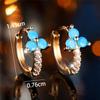 Crystal White Round Zircon Stone Hoop Earrings For Women Fashion Female Gold Color Wedding