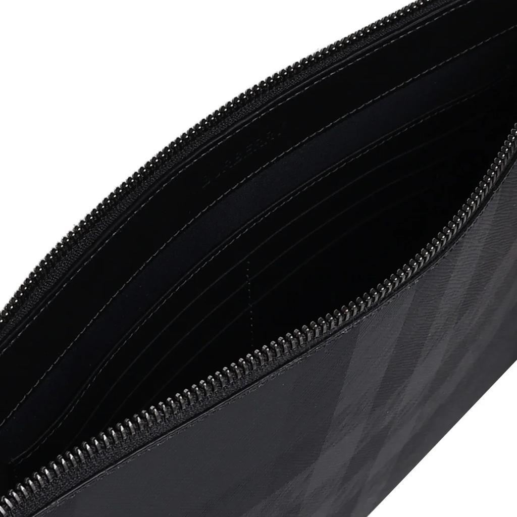 Burberry Klassischer Karomuster Reißverschluss Baumwolle Clutch Herren Clutch Schwarz 80746931