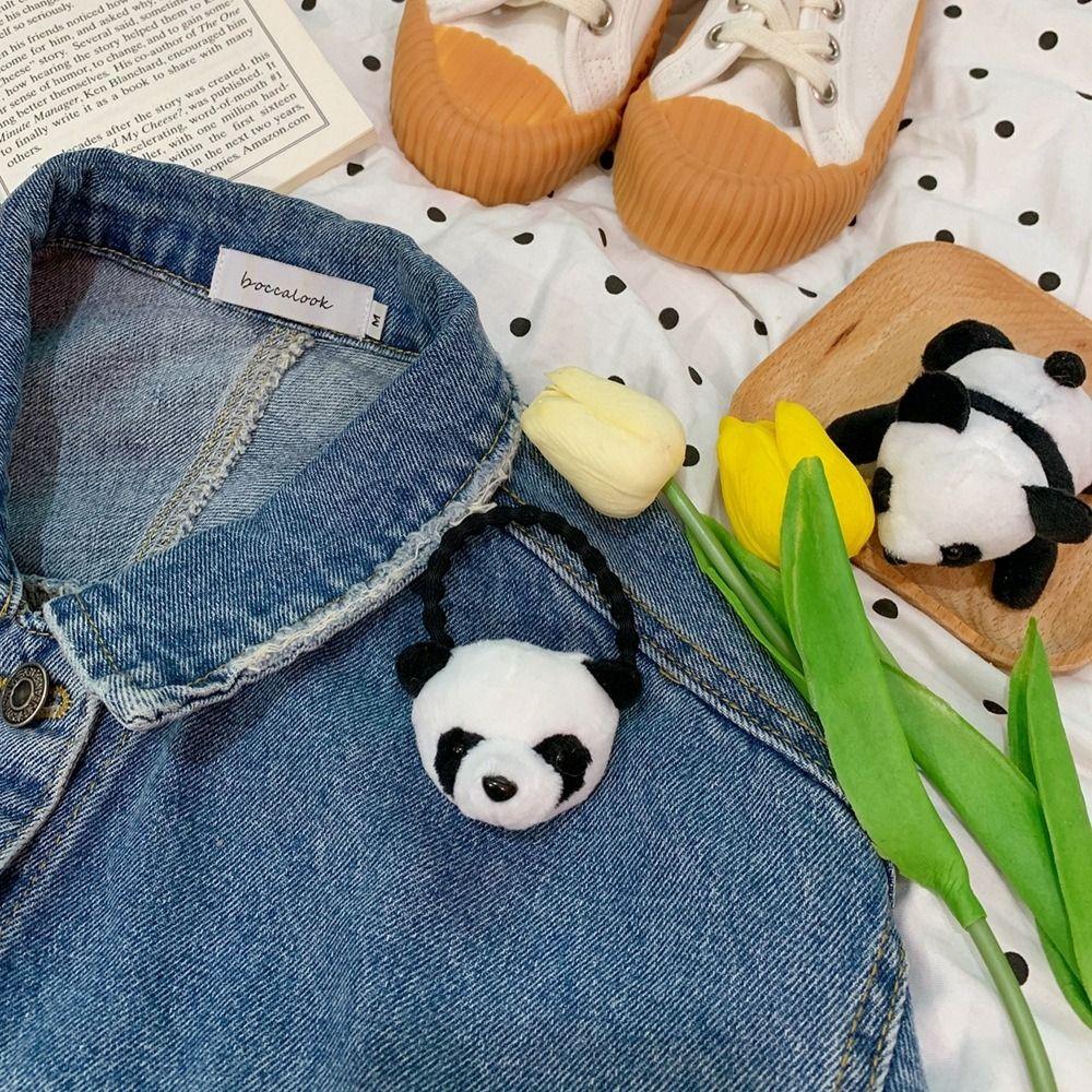 Holder Hairpin Plush Hair Rope Panda Headband Women Hair Accessories Brooch Chinese Style Headwear