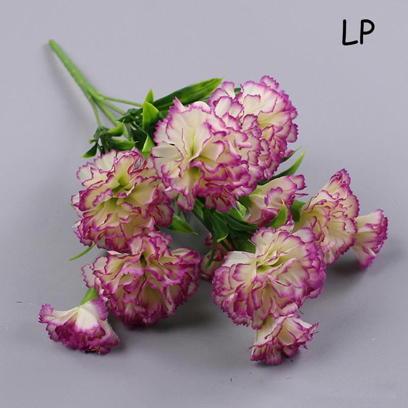 10 Heads Artificial Carnation Home Decoration Multi Color Beauty Silk Fake Flower Especial For Wedding And Festival Decoration
