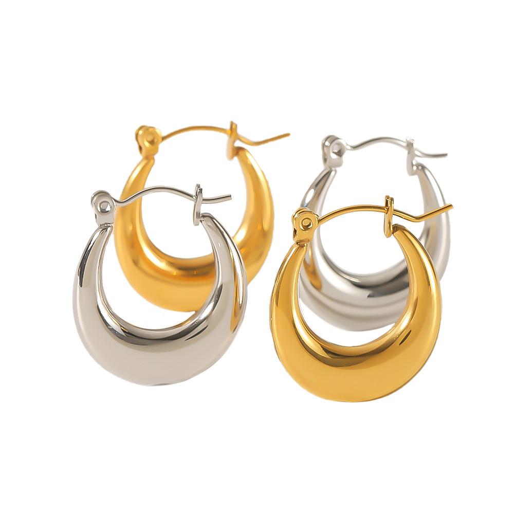 Ins U-shaped Earrings 18K Gold-plated Stainless Steel Earrings, High-end Women's Fashion