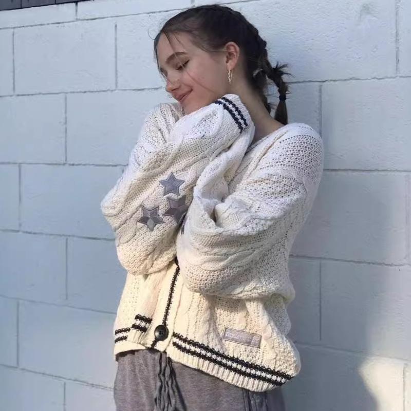 Autumn and Winter Solid Color Long Sleeved Cardigan Temperament Commuting Knitted Single Breasted Sweaters