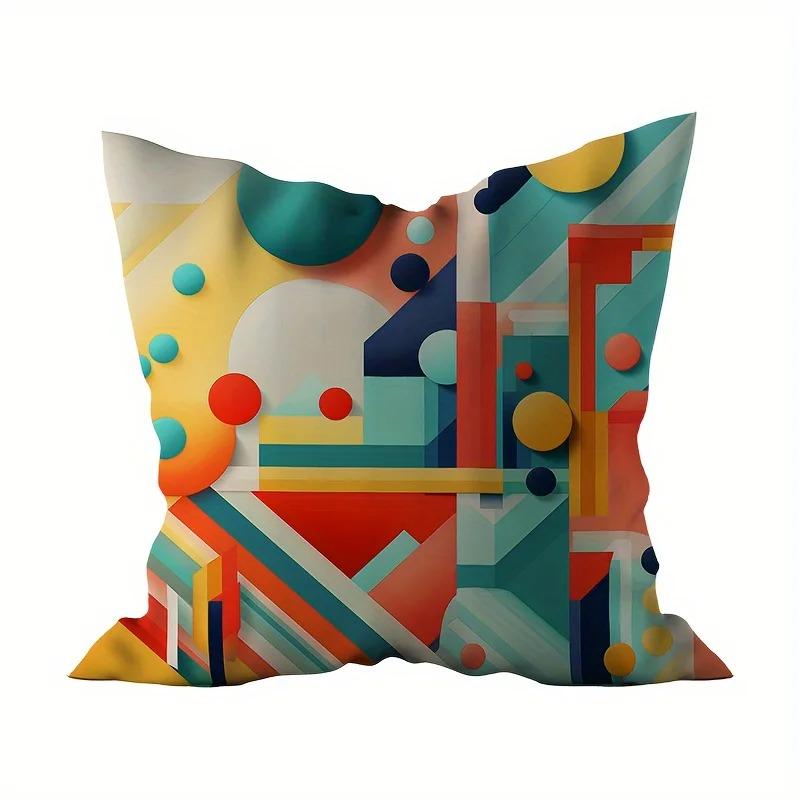 Colorful Geometric Print Pillowcase Interior Decoration Office Living Room Home Pillowcase