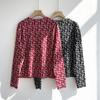 BRD Red Wool Blend Cardigan Sweater - Single-breasted, Long Sleeve, Women's Knit Top for New Year