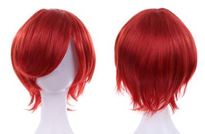 Sada paruky Pumpkin Parade Krátký vlk Plná síťka na vlasy se stojanem Třešňově červená 3dílná