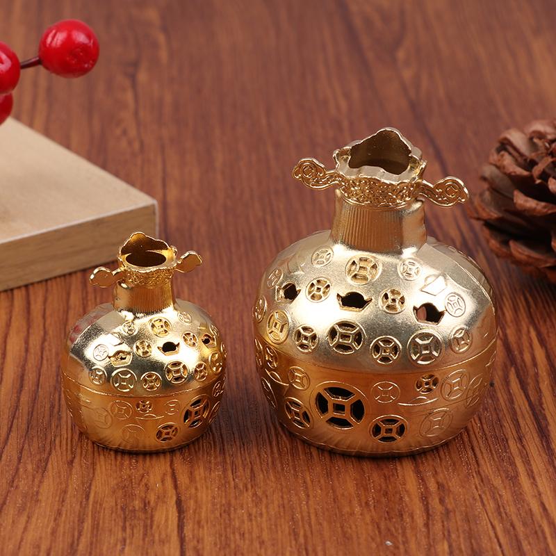 1Pc Alloy Wealth God Incense Burner With Exquisite Yuanbao Carvings Burner Without Incense Yoga Meditation Home Decoration