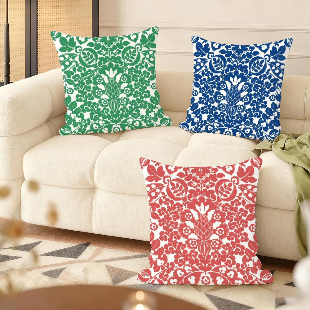 Retro Pattern Cushion Cover Soft Short Plush Pillow Cover Smooth Cozy Texture Aesthetic Cushion Case Home Decor