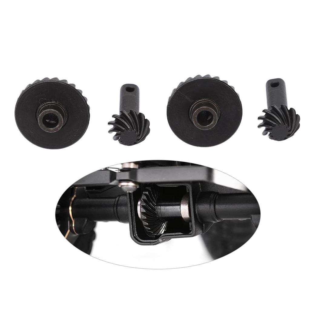 Helical Gear Set Black Remote Control Front and Rear Axle Gear Steel Axle Differentials Gear for Traxxas 1/18 TRX4M RC Vehicle