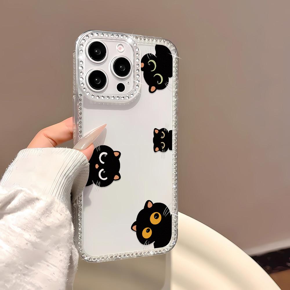 Bracelet Chain Phone Case For iPhone 17 16 15 13 14 for 17Air 17 12 14 16 Pro 17 14 16 Pro Max Sparking Diamond Cute Pattern Hard Cover With Lanyard