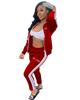 European and American Women's Fashion Letter Embroidery Zipper Sport Casual Two-Piece Set