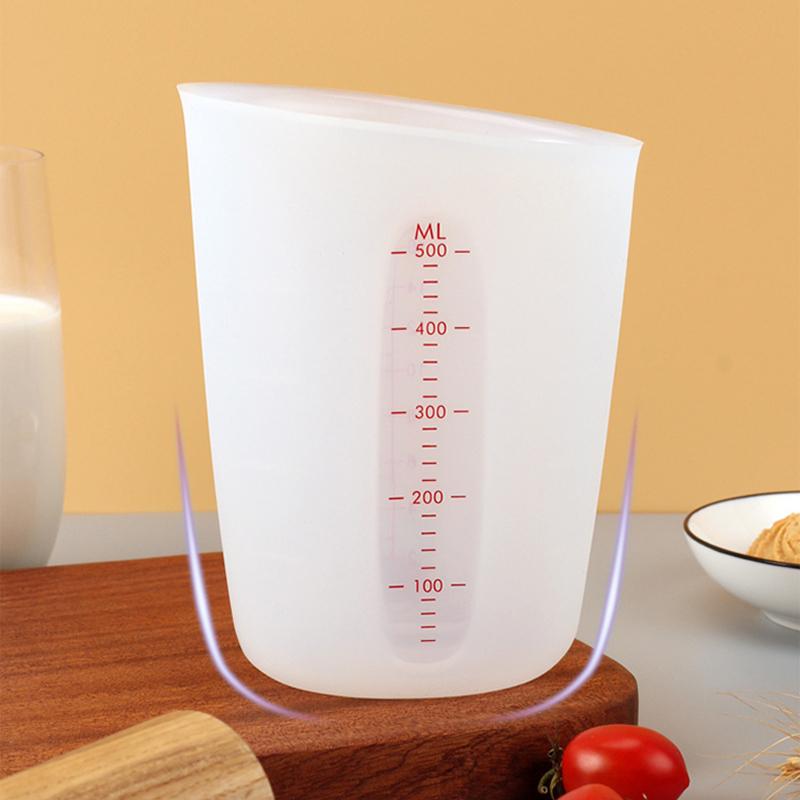 500ml Measuring Cup Flexible Silicone Baking Cup Milk Chocolate Butter Melting Cup Squeeze Pour Measure Cup For Baking Cooking