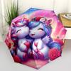 Fantasy Unicorn Folding Umbrella Fashion Auto-Open Design 8 Iron Ribs Plastic Handle Foldable Sunshade Perfect Christmas Gifts