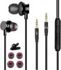 Wired earphones with a 3m long cable and microphone, featuring separate speaker and microphone plugs, suitable for TV, PC gaming, and recording.