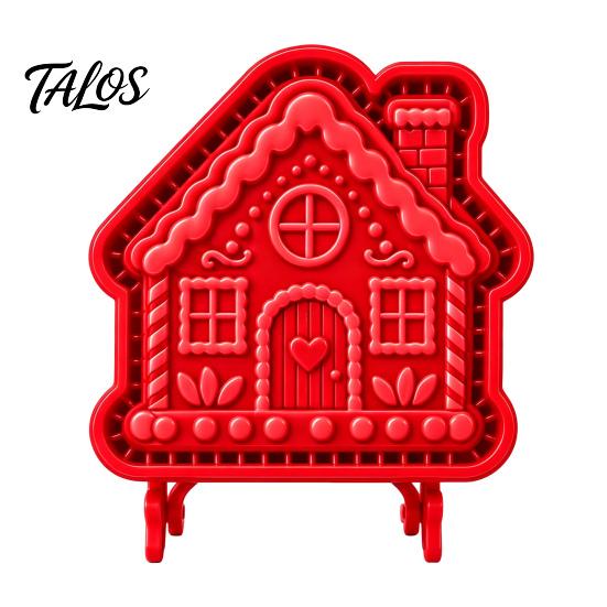 Easy Release Cookie Molds Christmas Cutter, Push Type Integrated Baking Mold, Plastic Santa Claus Press Clay Decorating Tool for Holiday Kitchen