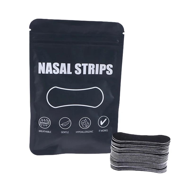 30pcs Better Breathing Nose Breathing Strips For Better Sleep Anti Snoring Breathe Well Nasal Strips Black Oval Nose Patches