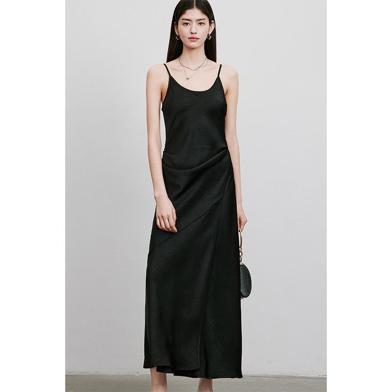 

Xiudu Ruched Texture Female Summer Sling Dress