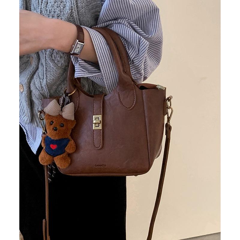 Retro Niche Portable Vegetable Basket Bag Women's New Trendy Fashion Small Tote Bag Simple Messenger Bag