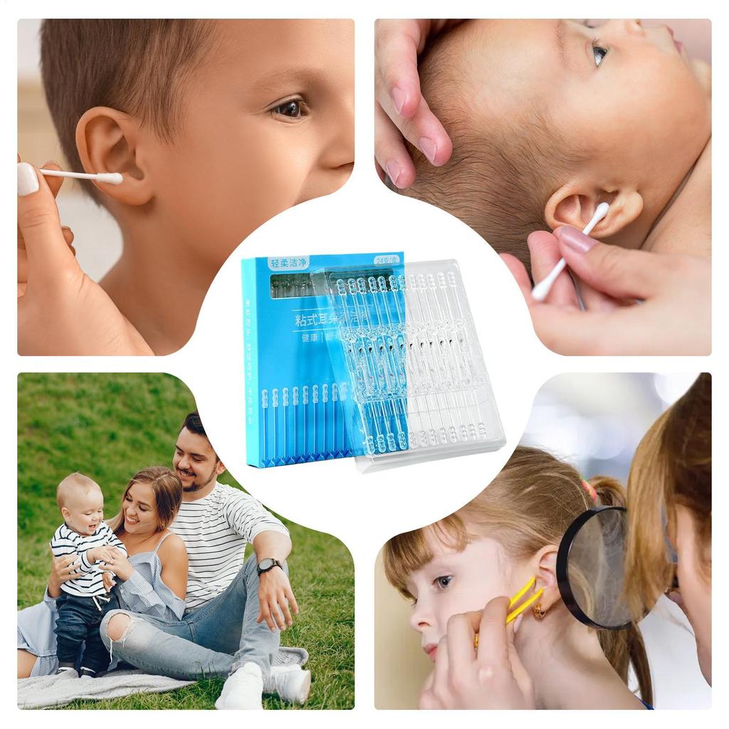 Ear Sticks 24-Piece Adhesive Cleaning Stick Health Care Ear Cleaners For Adults For Kids Baby Grooming Travel Care Home