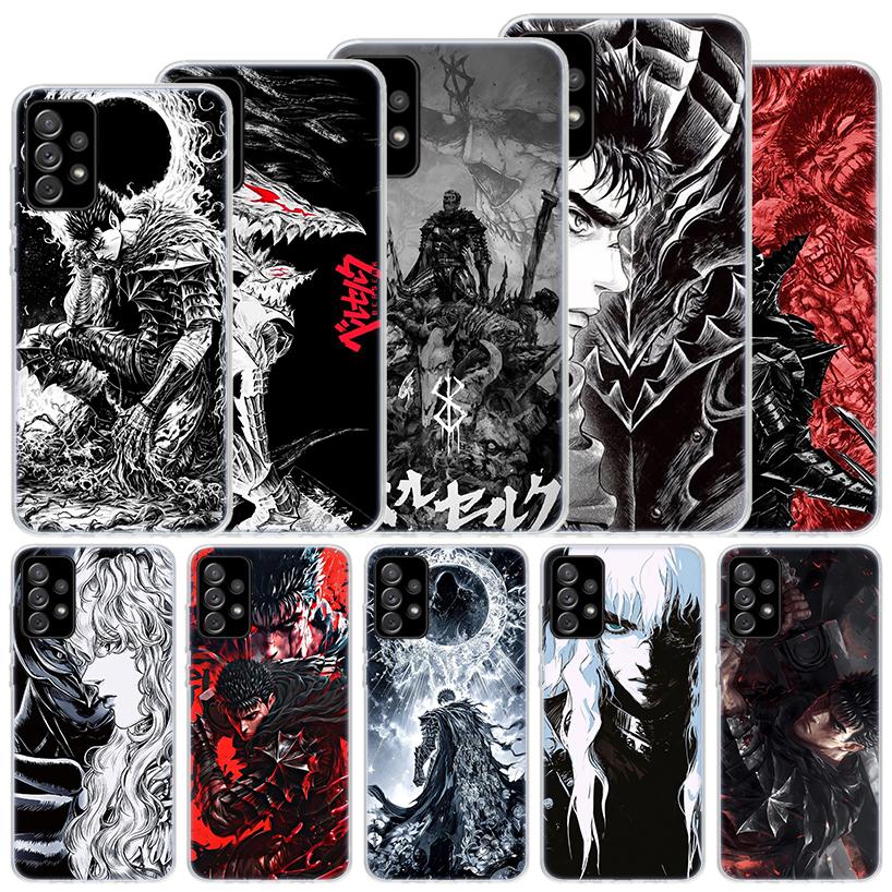Black White G-Guts B-Berserks Soft Case For Samsung Galaxy A17 A16 A26 A36 A56 A15 A14 A13 A55 A54 A53 Phone Cover A25 A35 A24 A