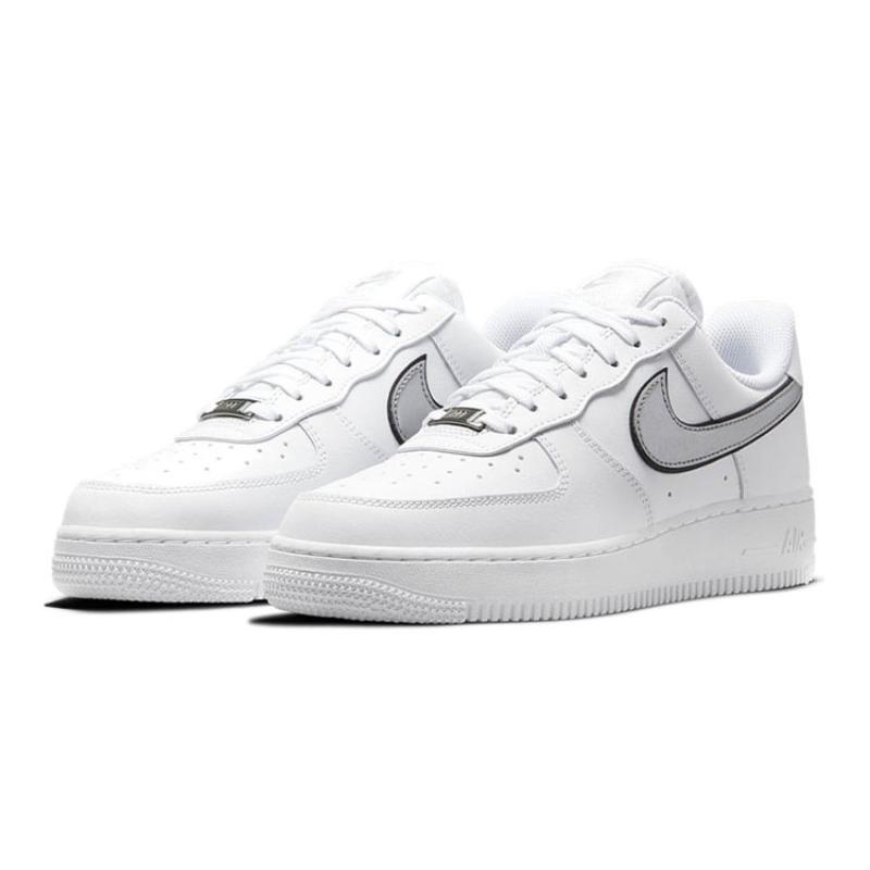 Nike Air Force 1 Low '07 Essential White Metallic Silver Black Women's Sneakers DD1523-100
