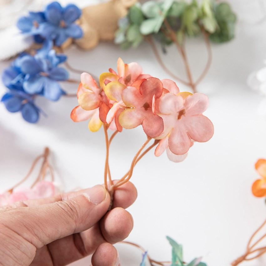 10PCS Silk Hydrangea Heads Artificial Flowers for Home Wedding Decor Candy Box Garlands Handmade Flower Arrangement Accessories