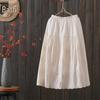 3178 Cotton Linen A-line Skirt with Retro Embroidery - Women's Spring/Summer 2026 Collection