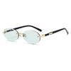 Trendy Frameless Oval Sunglasses - Hot Girl Hip-Hop Fashion Statement