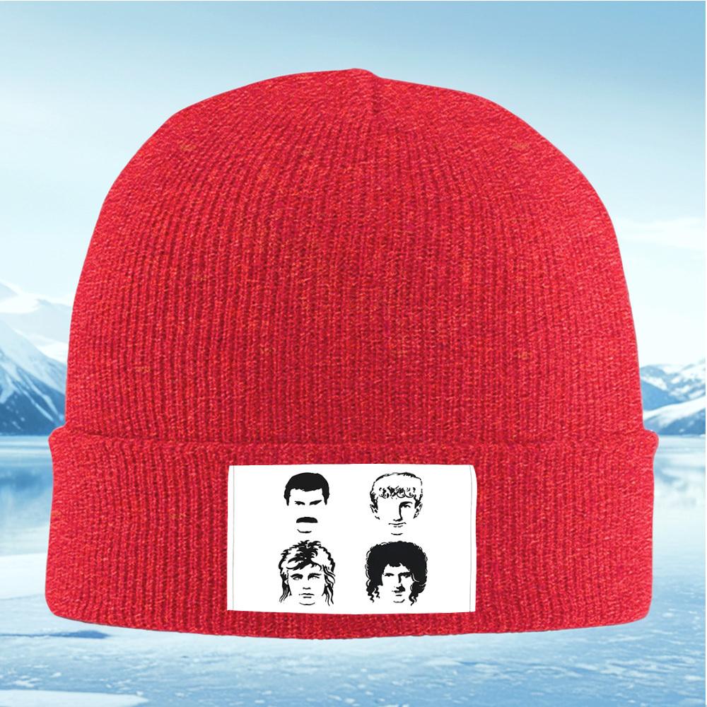 

Band members faces in black ink Men Women Unisex Knitted Hat Beanie Pullover Cap Winter Thermal Warm Christmas Outdoor Cycling