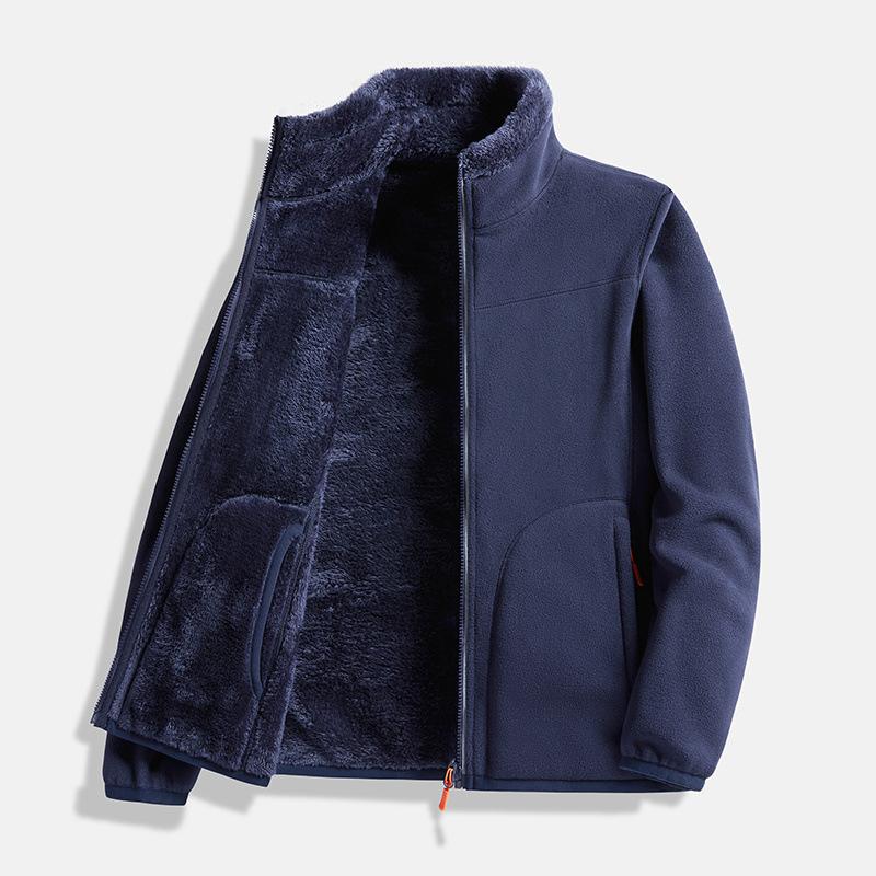 Paar Fleecejacke Damen Herren Doppelseitig Dick Korallenfleece Strickjacke Oberteil