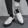 British Style Fashion Brand Men's Comfortable Thick Soled Pointed Loafers Spring New Breathable Business Casual Leather Shoes