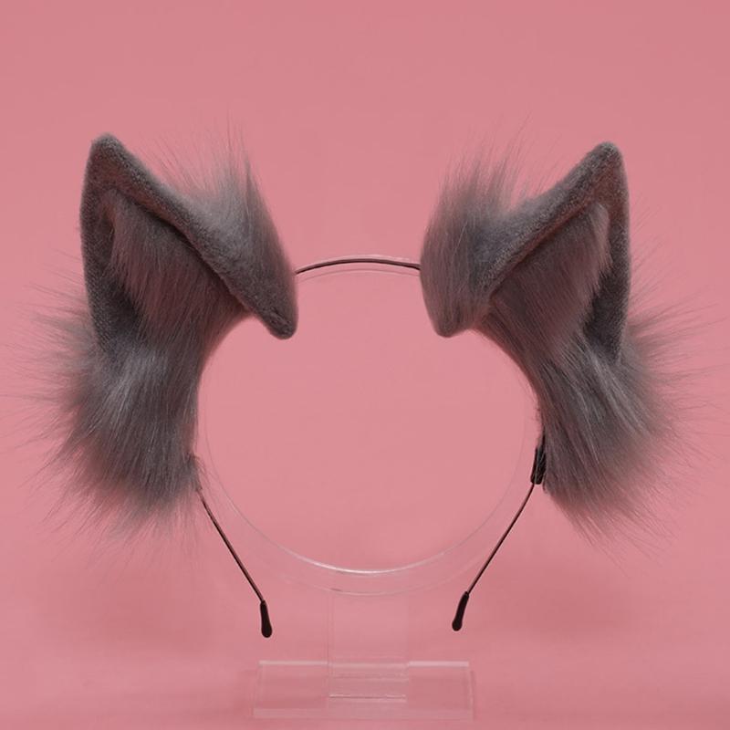 Cartoon Ears Tail Set Masquerade Halloween Cats Cosplay Party Costume Ear Hairhoop Headwear Lolita Accessories