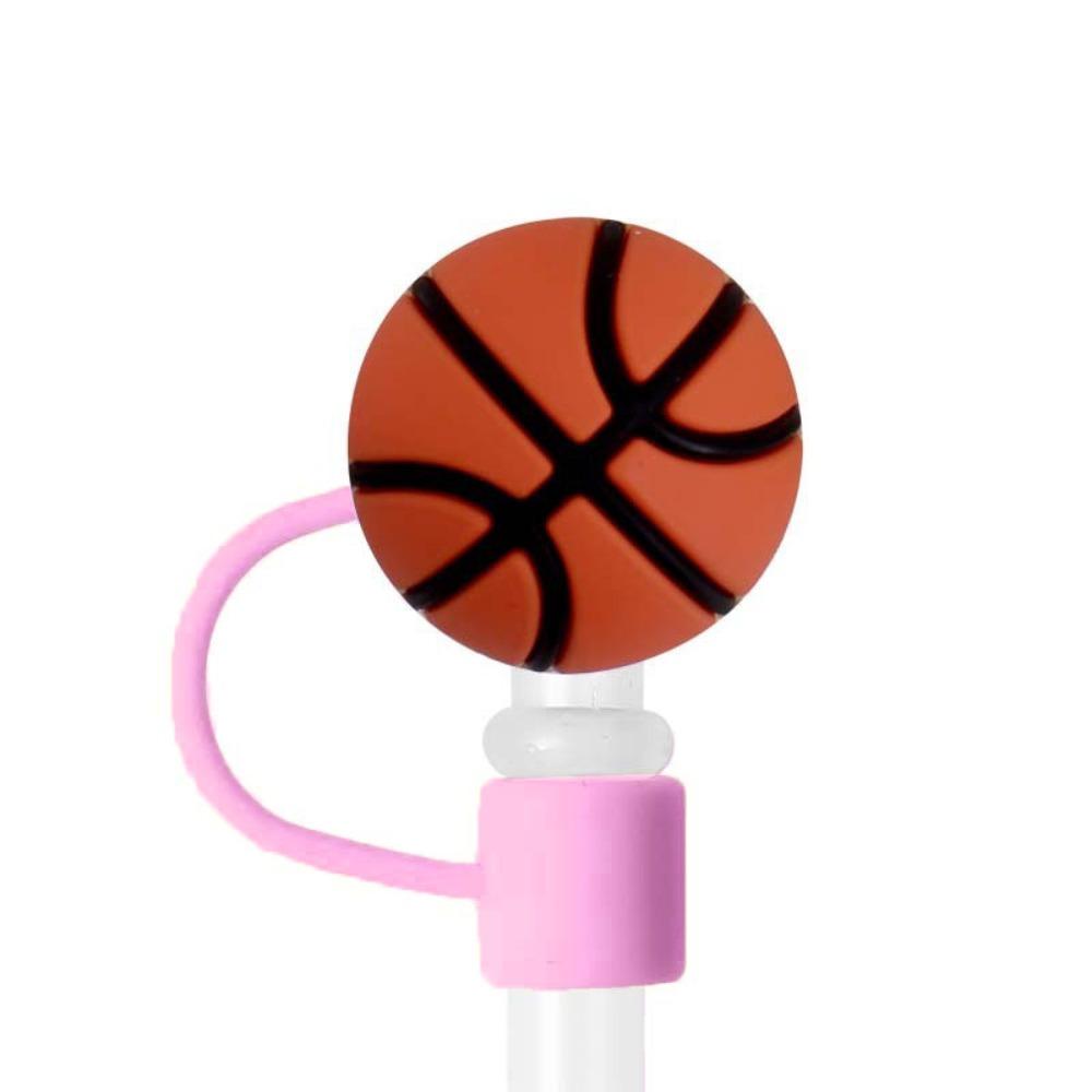 Basketball Silicone Straw Plug 8mm Straw Topper Cap Cartoon Straw Tips Cover  Cup Accessories