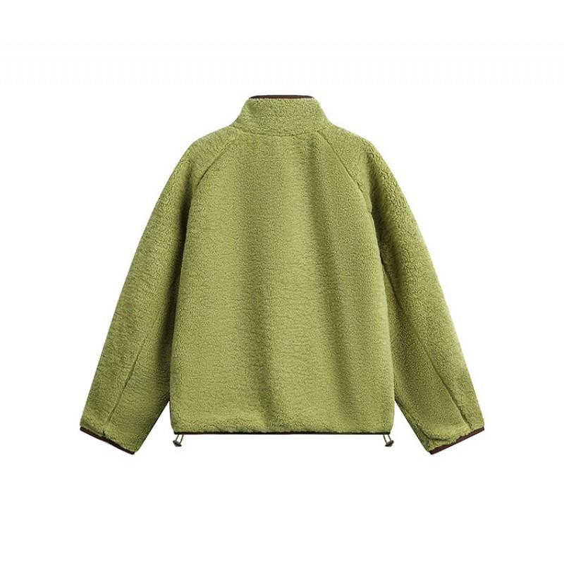 Unisex Thick Fleece-Lined Cotton Puffer Jacket Winter Warm Oversized Hoodless Coat Men Women