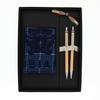 Orobianco Handkerchief Gift Set for Freccia Ballpoint Champagne Gold CT Men, 0.5mm Knock-Type Pen/Mechanical Pencil,