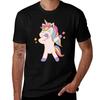 Dabbing Dancing Unicorn Tshirt Basic Solid Color Casual Tee Shirt
