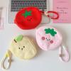 Transparent Cartoon Fruit Doll Pouch Bag for Girls Cute School Coin Purse with Plush Pendant for Gifts