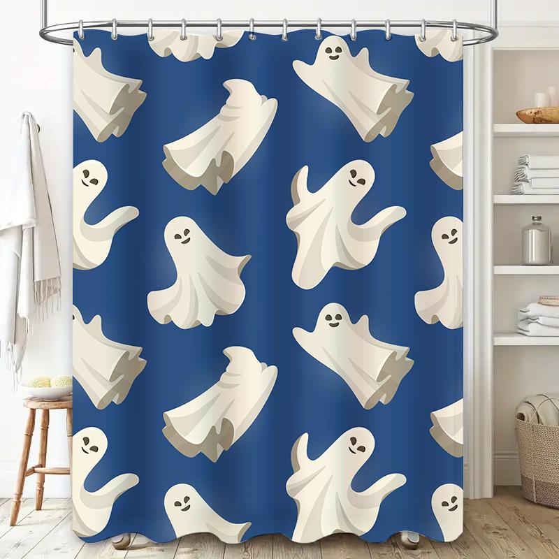 Tuniu Cute Ghost Printed Bathroom Shower Curtain Waterproof Fabric Home Decor