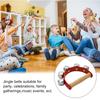 PATIKIL 6-Piece Jingle Bell Hand Bells, Handheld Wrist Bells, Wooden Percussion Instrument with 5 Bells, for Music Classes, Parties, and Christmas,